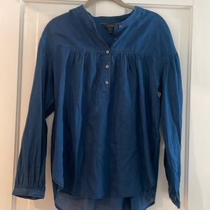 J.Crew Poplin Navy Blouse